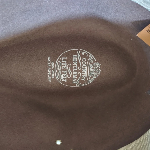Country Gentleman ~ Lite Felt 100% Wool Safari Hat Brown Men Size Large - Picture 4 of 5